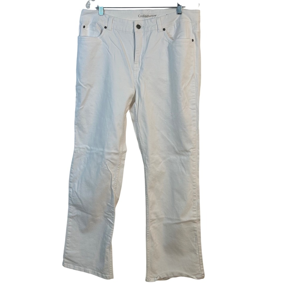 Croft & Barrow Womens 16 Average White Natural Fit Straight Leg Stretch Jeans
